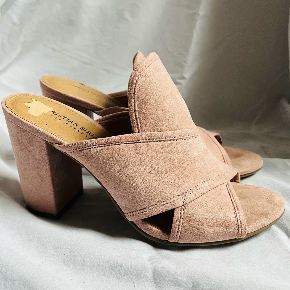 Blush Pink Block Heel Sandals by Christian Siriano size 8.5